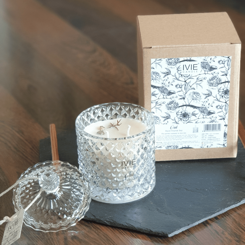 OUD | Premium Crystal Jar With Glass Lid Candle