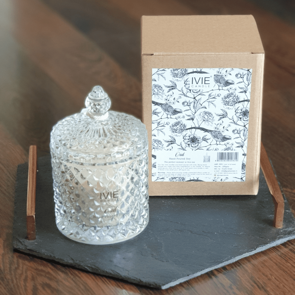 OUD | Premium Crystal Jar With Glass Lid Candle