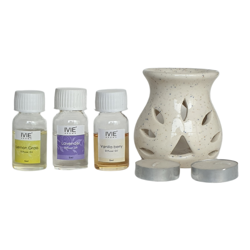 IVIE Ceramic Diffuser Essential Oil Burner Gift Set